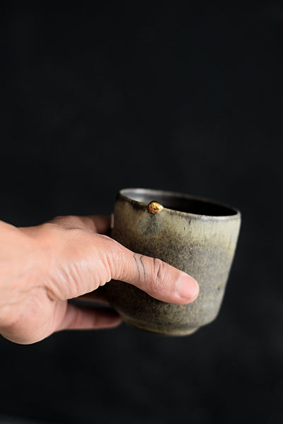 MATCHA // Washed grey Teacup w/ pépite 200ml