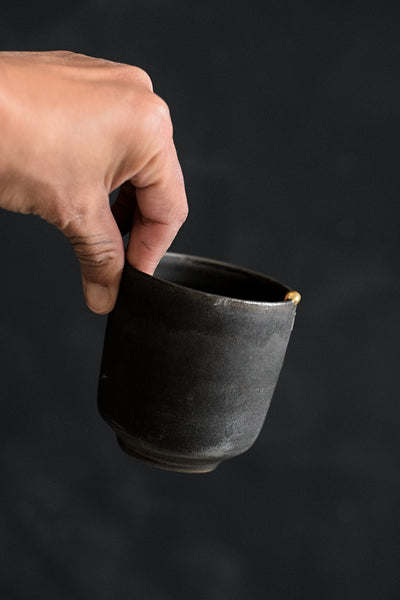 MAMATCHAS // Charcoal matt black Teacup w/ pépite 200ml