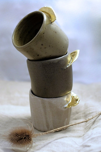 ENYA // Moss green 250ml coffee cup w/ gold wing