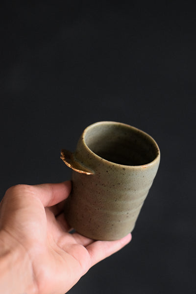 ENYA // Moss green 150ml  long espresso coffee cup w/ gold wing #2