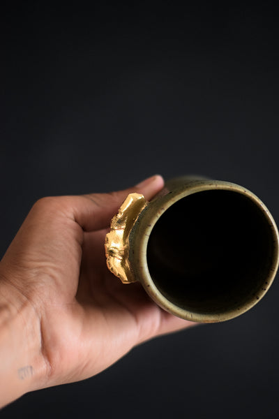 ENYA // Moss green 150ml  long espresso coffee cup w/ gold wing #2