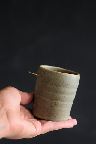 ENYA // Moss green 150ml  long espresso coffee cup w/ gold wing #2