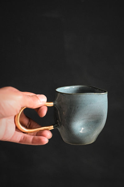 ZIGGY // Forest green 300ml coffee cup w/ long gold handle