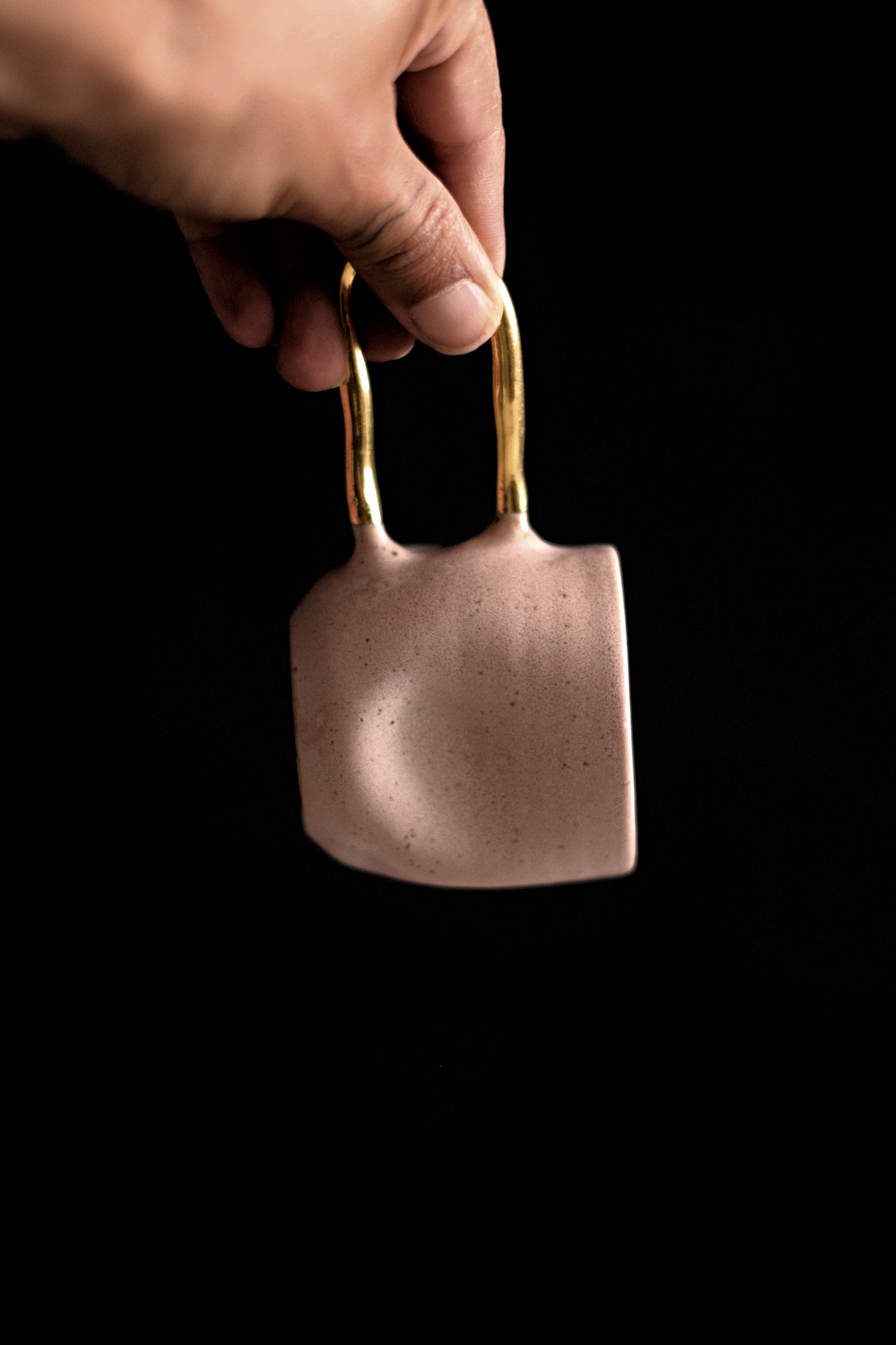 ZIGGY // Blush pink 80ml espresso cup w/ long gold handle