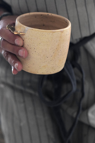 ENYA // Satin sand 250ml coffee cup w/ gold wing