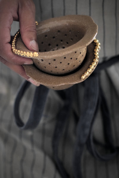 TEA // Indian summer Tea strainer w/ gold pearls #2