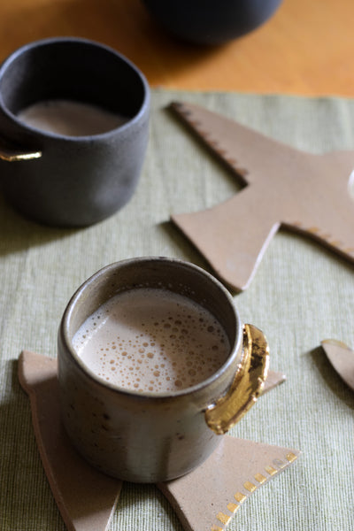ENYA // Moss green 250ml coffee cup w/ gold wing