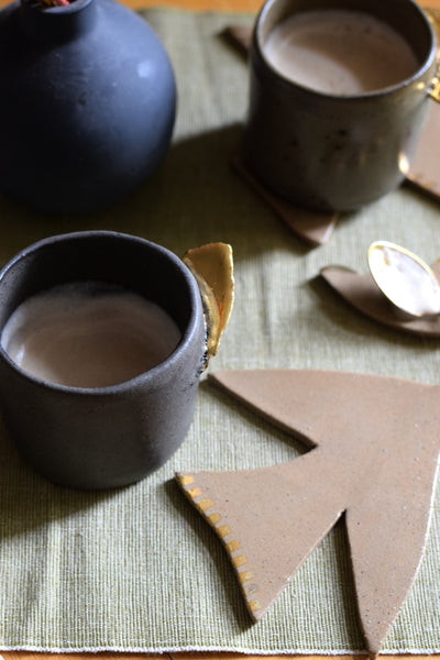 ENYA // Satin back stone 250ml coffee cup w/ gold wing
