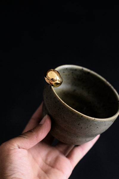 SIA // Moss green 200ml coffee cup w/ gold pearl