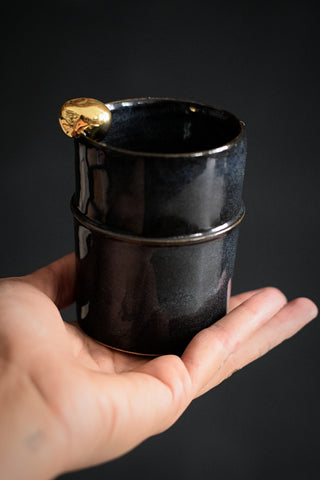 TAK // Midnight blue 200ml coffee cup w/ gold pearl