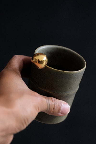 TAK // Moss green 200ml coffee cup w/ gold pearl