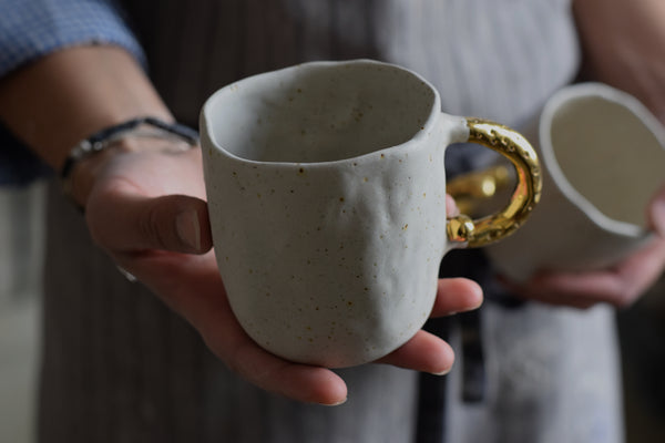 Matte White Pinched Coffee Cup