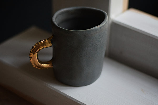 Pinched Matte Pigeon Grey Coffee Cup